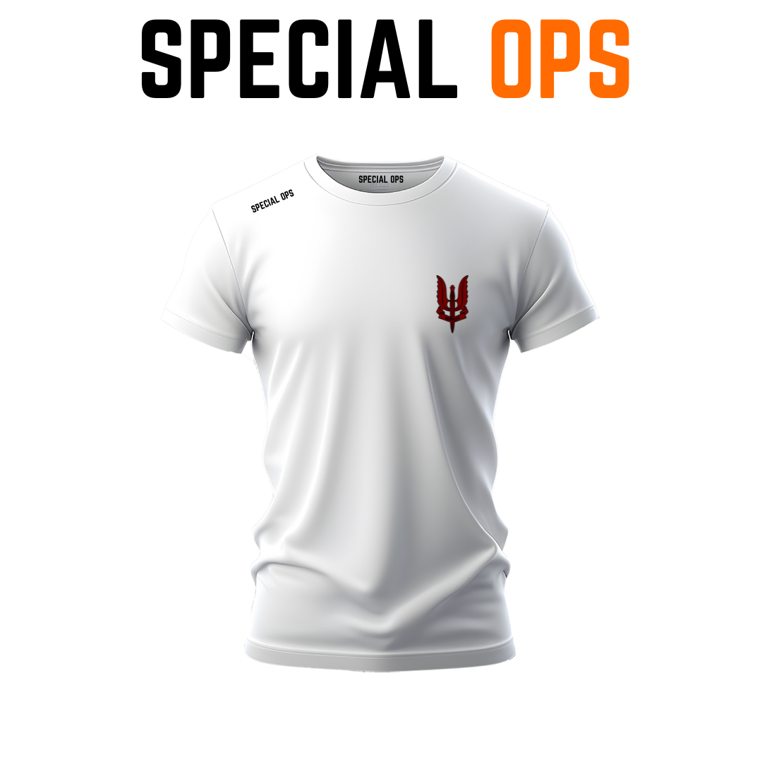 Indian Army Para SF Commando 'Balidan' T-Shirt in White - Dry Fit Lycra with 4-Way Stretch