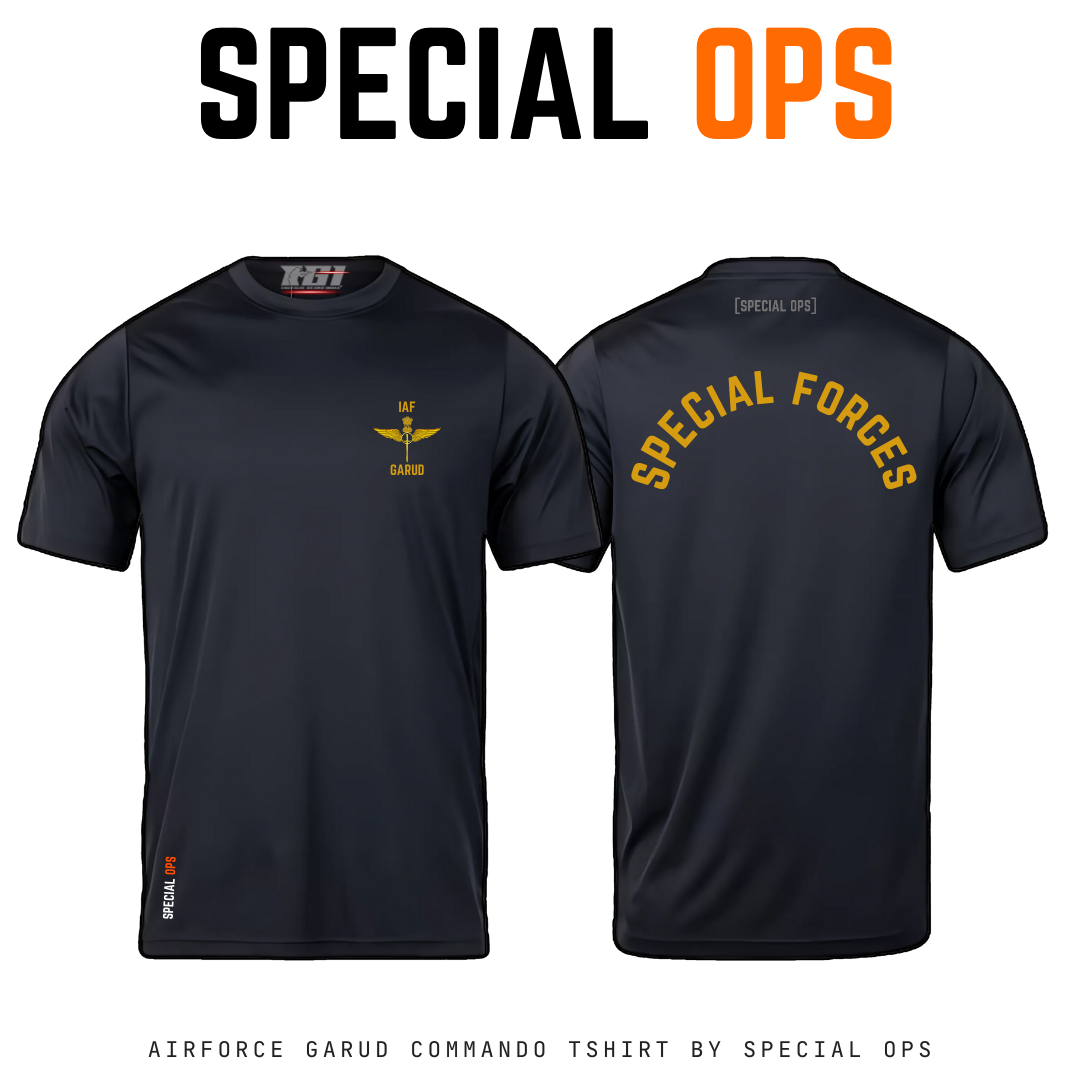 Military-Grade Black T-Shirt by SPECIAL OPS – Inspired by Garud Commandos