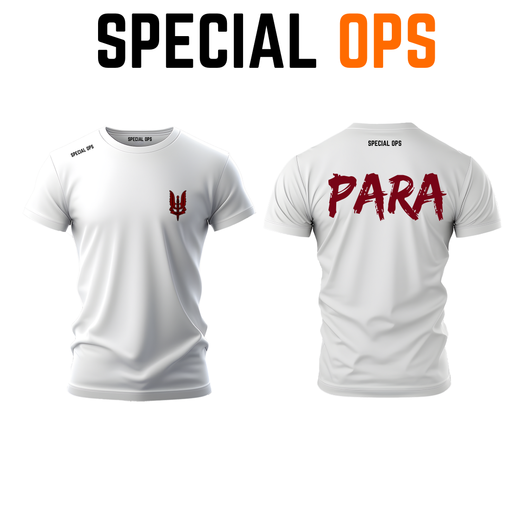 Military-Grade White T-Shirt by SPECIAL OPS - Moisture-Wicking Fabric for Commandos & Fitness