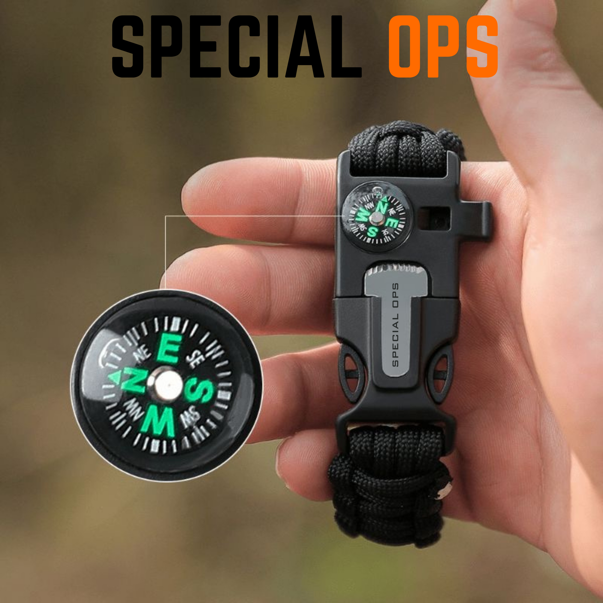 Paracord Bracelet - 550 - Black - SPECIAL OPS INDIA SPECIAL OPS