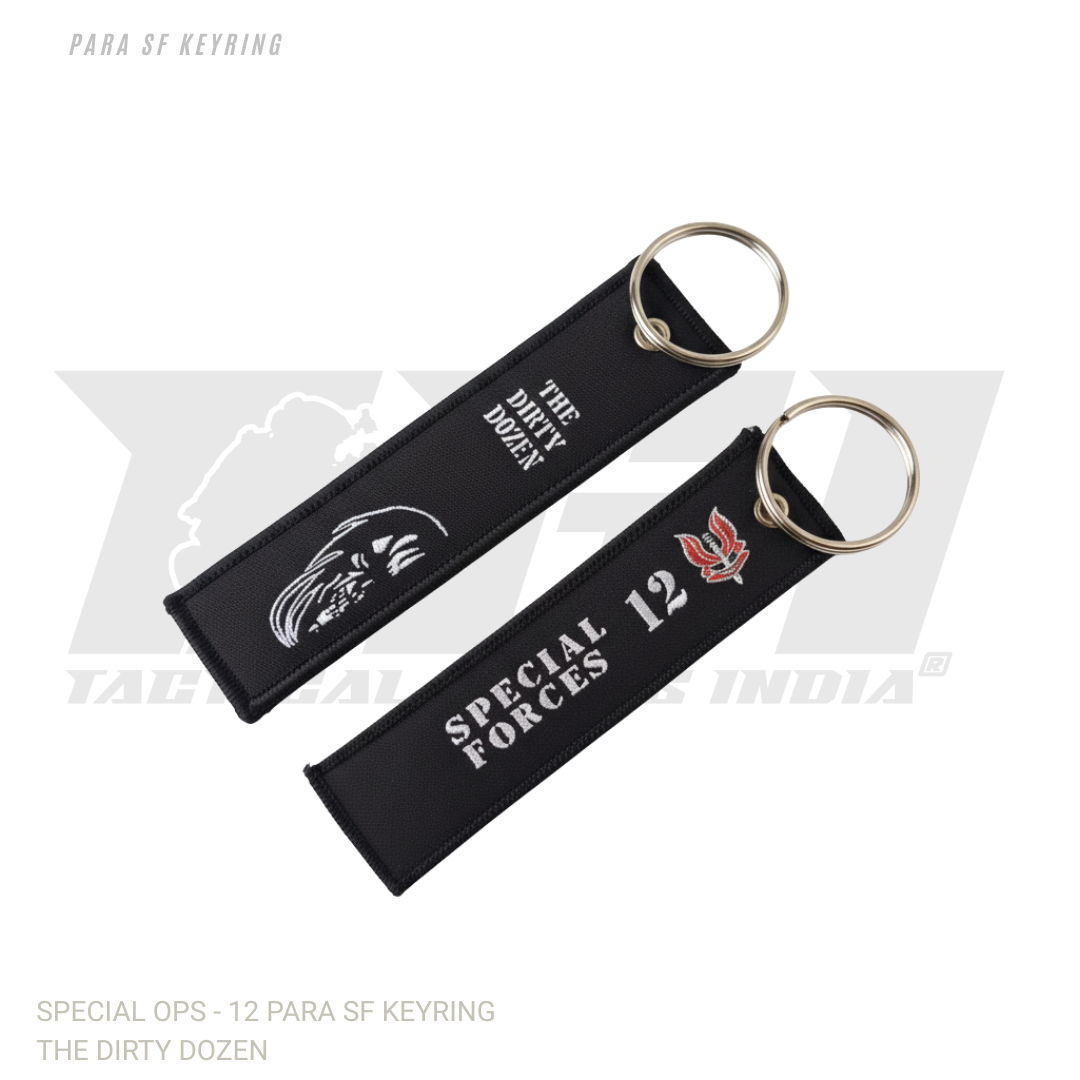 12 PARA Special Forces woven keyring with maroon beret insignia for Indian Army personnel and defence enthusiasts