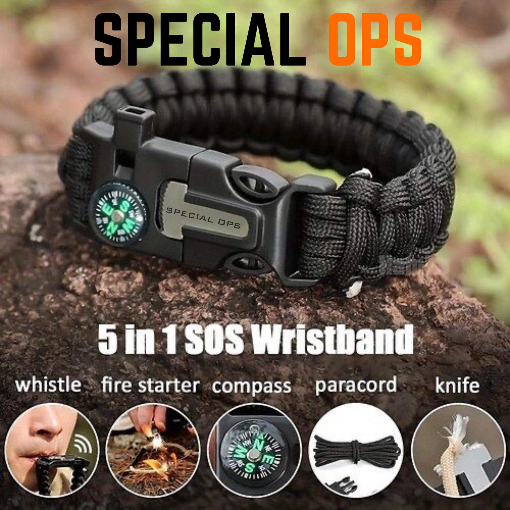 Paracord Bracelet 550 Black