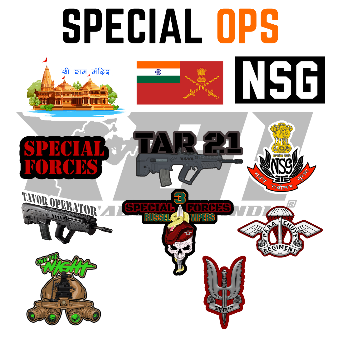 SPECIAL FORCES Stickers Combo - SPECIAL OPS INDIA SPECIAL OPS