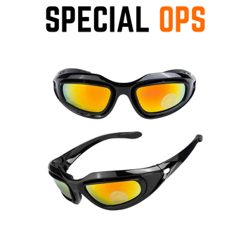 Hawk Ballistic Sunglasses Cat 5 with 3 Interchangable Lens - Special Operations