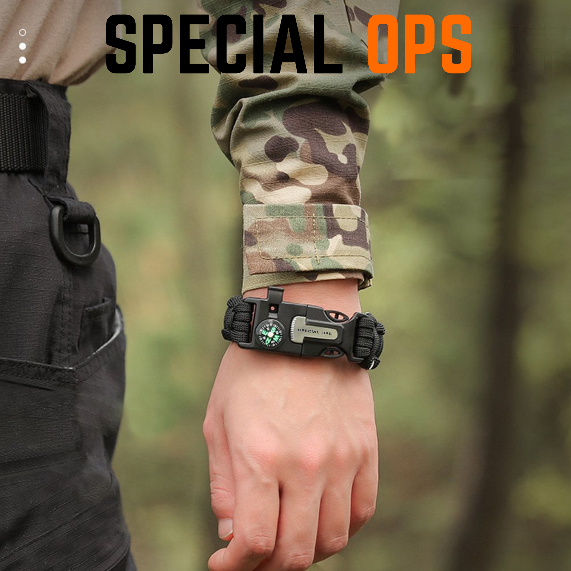 Paracord Bracelet - 550 - Black - SPECIAL OPS INDIA SPECIAL OPS