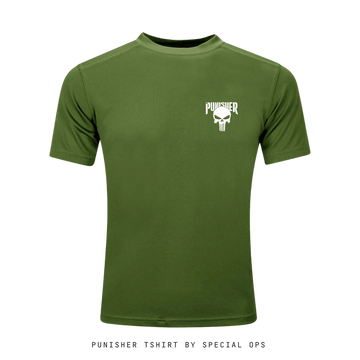 New Punisher Tshirt - Olive Green | Dry Fit | SPECIAL OPS SPECIAL OPS Tactical Gear