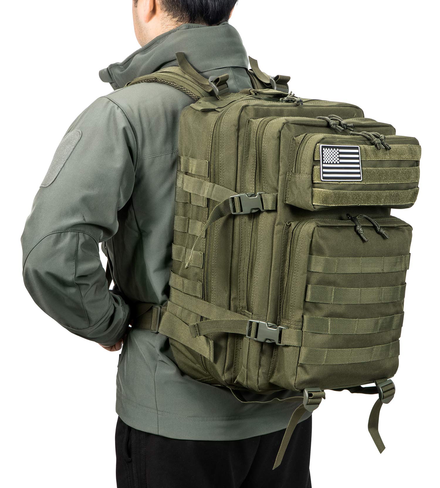QT&amp;QY 45L Military Tactical Backpacks Molle Army Assault Pack 3 Day Bug Out Bag Hiking Treeking Rucksack\u2026 EcomGrab