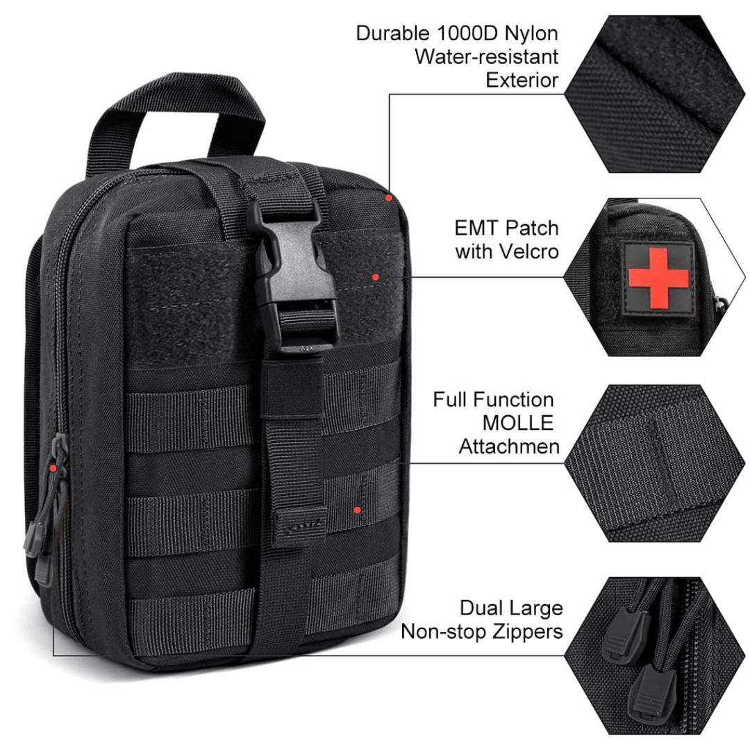 FIRST AID KIT | TACTICAL MEDICAL POUCH | BLACK SPECIAL OPS