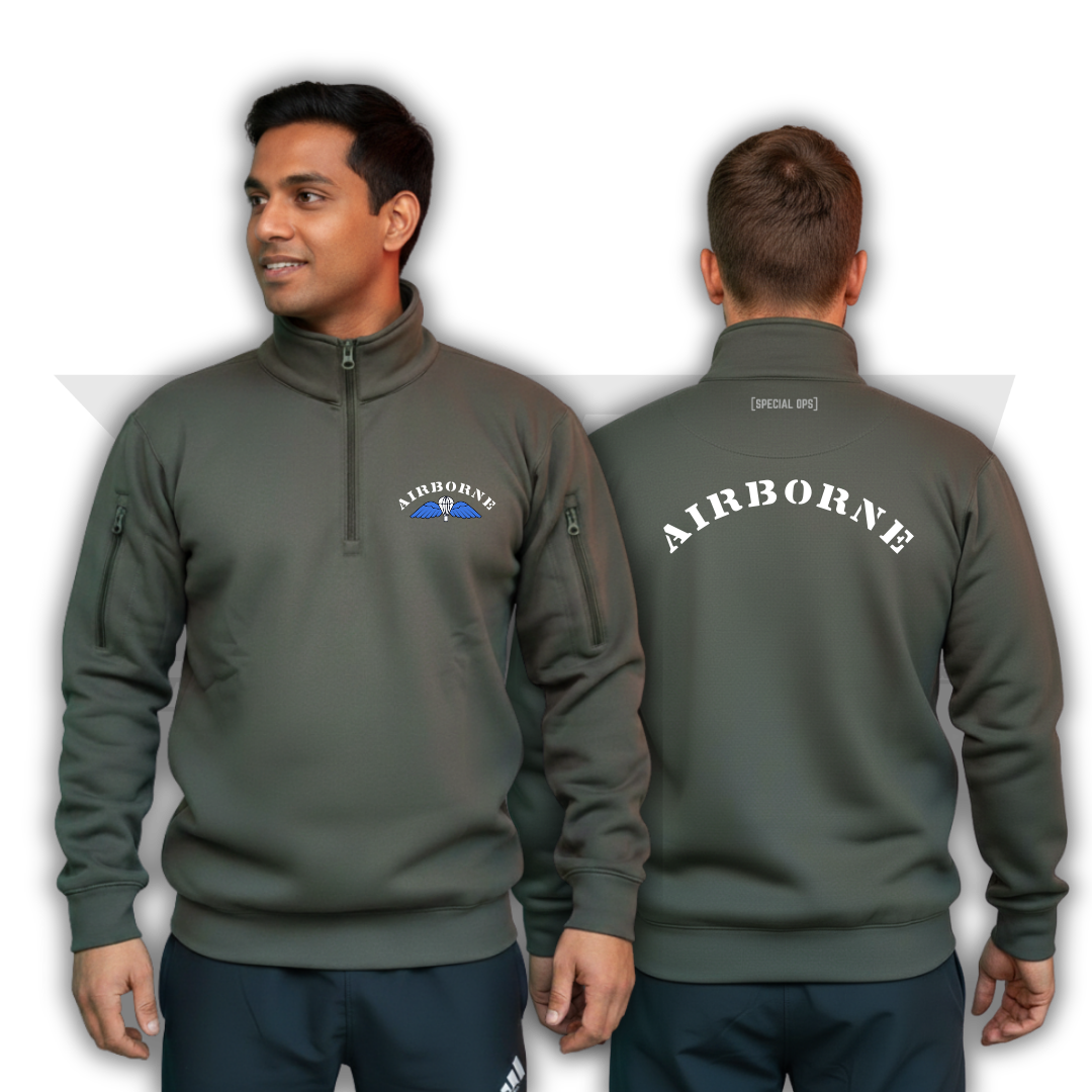 PARA Special Forces inspired tactical winter jacket with dual sleeve zipper pockets in bonded matte fleece fabric