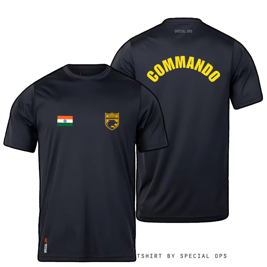 Back view of the Assam Police Commando cotton T-shirt