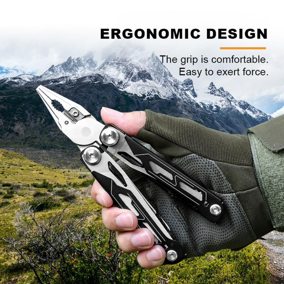 Military grade multi tool with 420 stainless steel body and 10.5cm handle for outdoor use