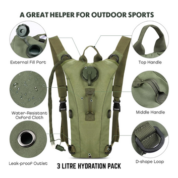 HYDRATION BLADDER - 3 LTRS CAPACITY - ARMY GREEN