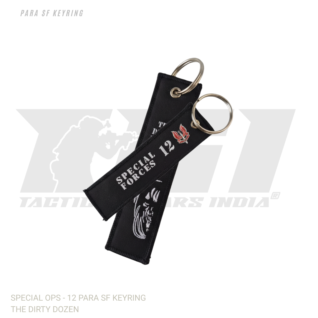 Authentic 12 PARA airborne commando keyring made with woven technology for Indian defence lovers