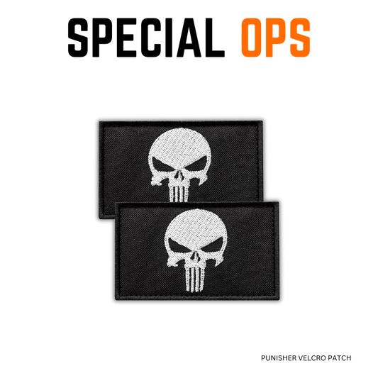 PUNISHER PATCH - Set of 2 Embroidered Skull Design