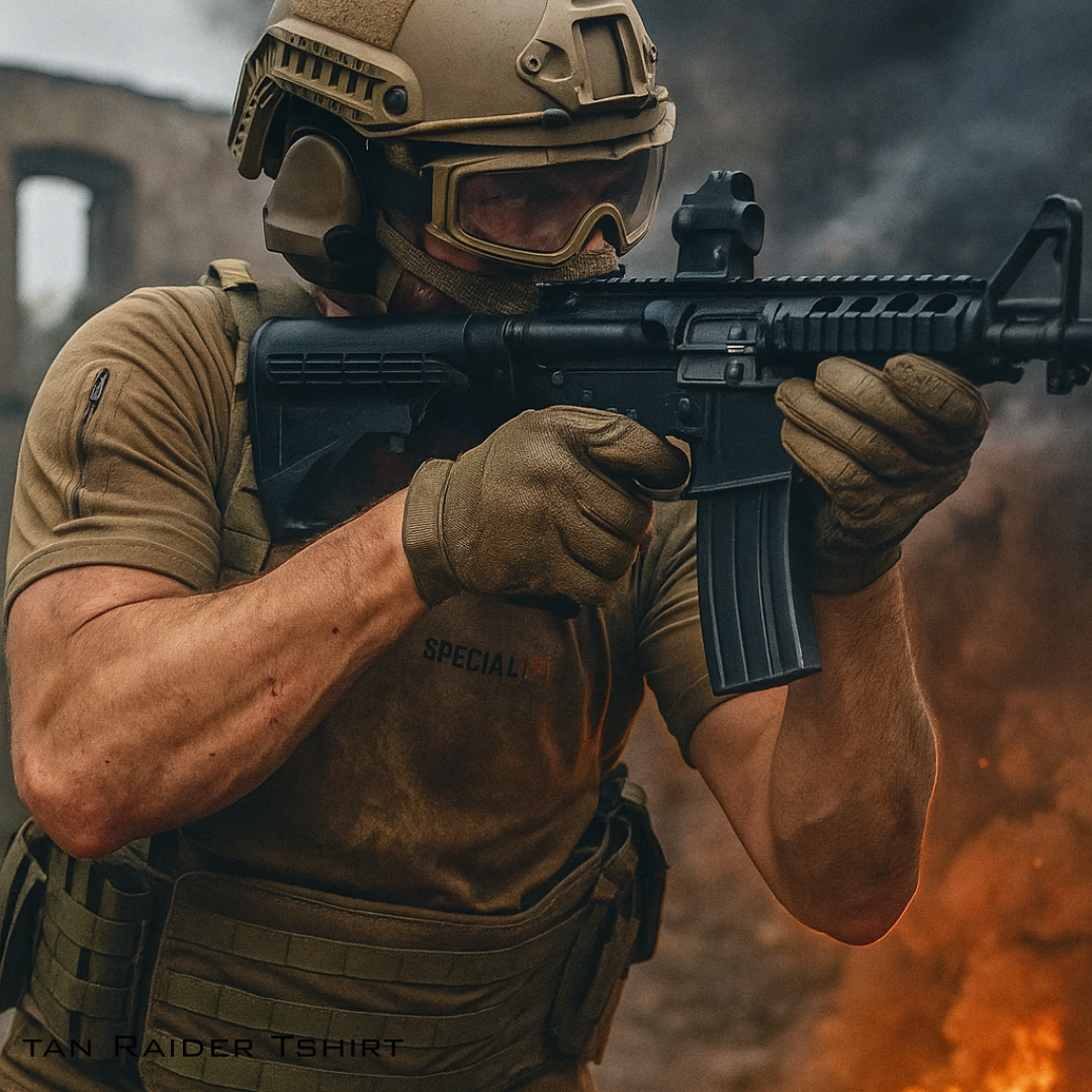 Fitted Special Ops Tactical T-Shirt Worn Under Plate Carrier for Optimal Mobility
