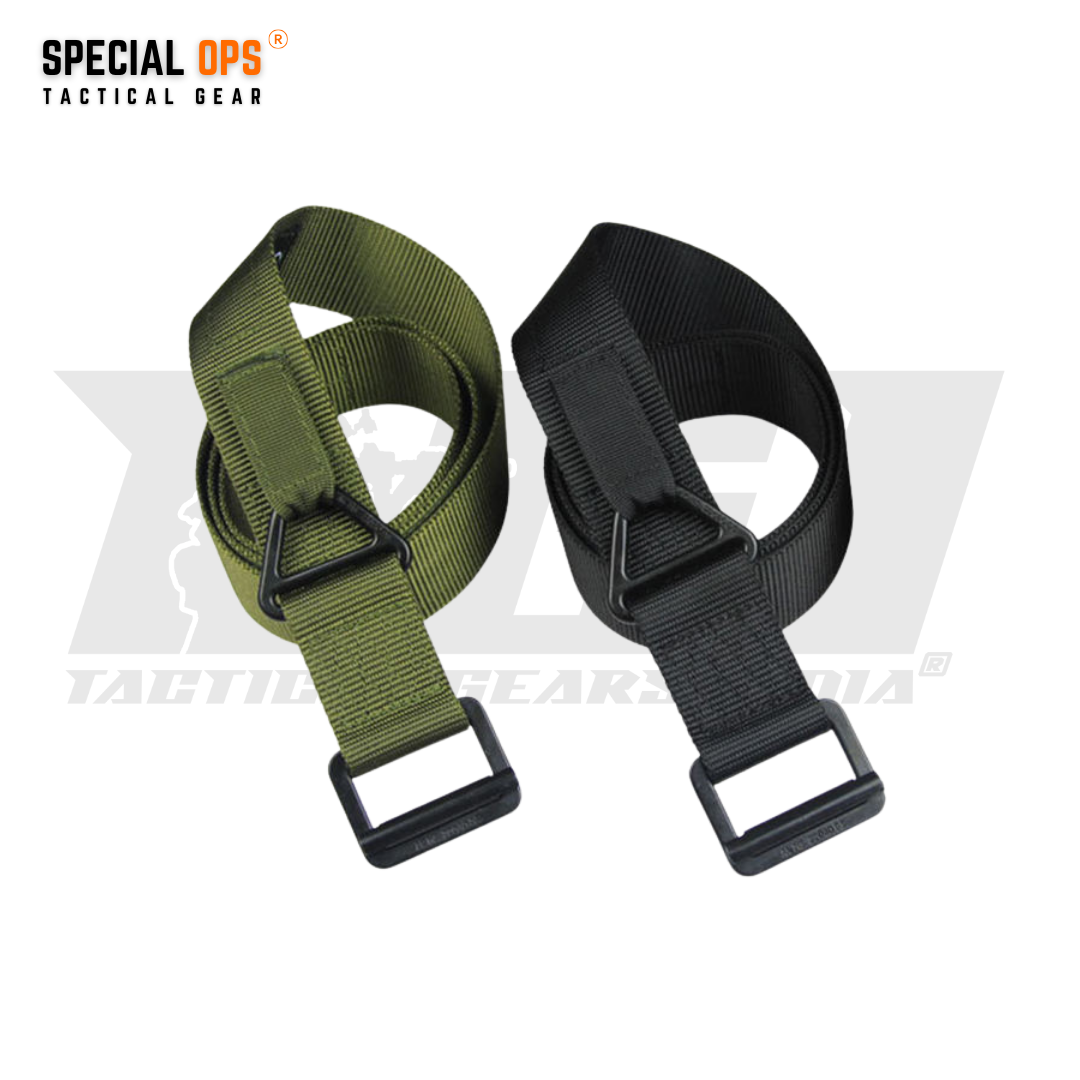 SPECIAL OPS tactical rigger belt in olive green with metal buckle and nylon webbing for adjustable waist sizes
