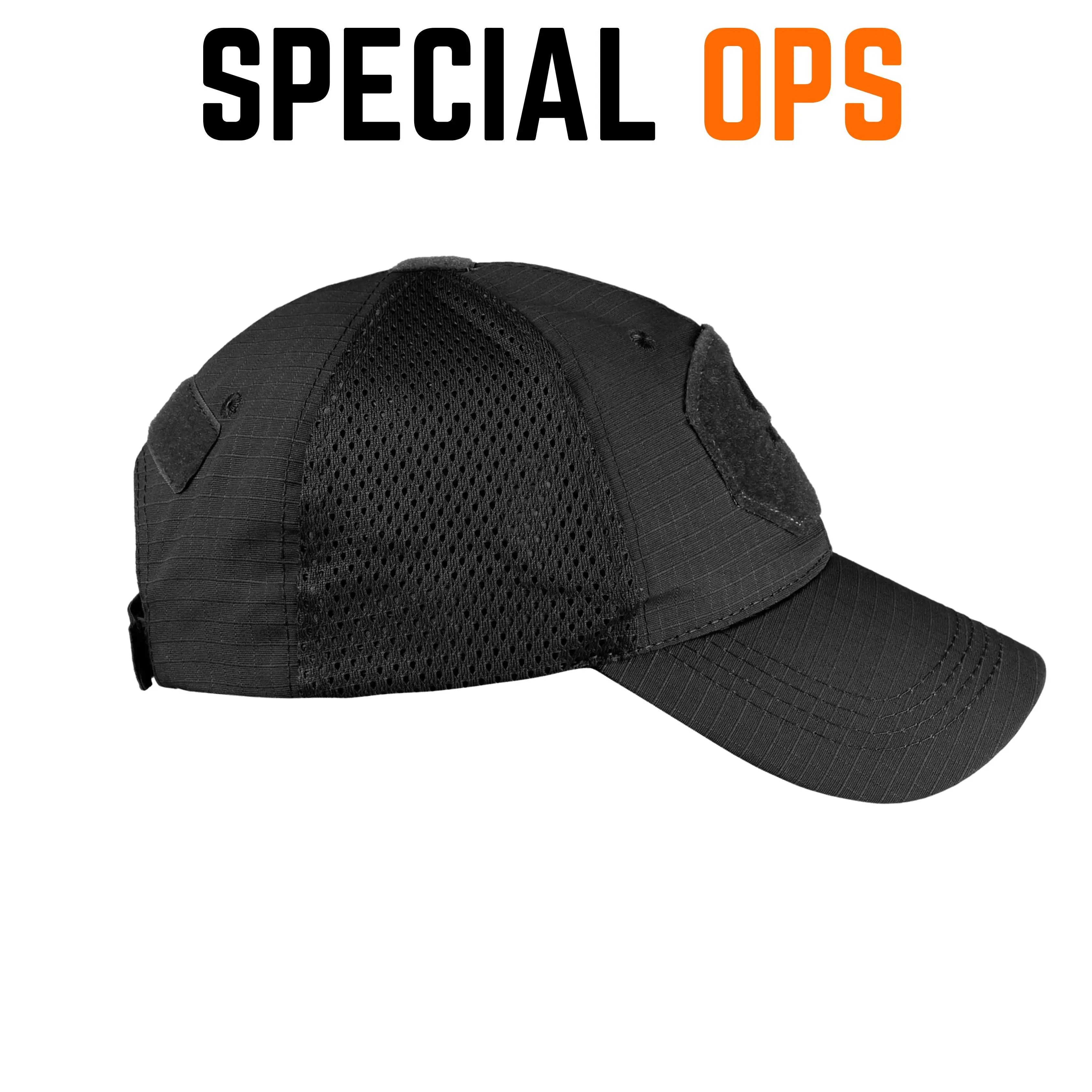 thumbnail interactive-video image 1 of Rothco Tactical Special Operator Cap – Low Profile, Black, Adjustable With Patch Loops 1 of 5