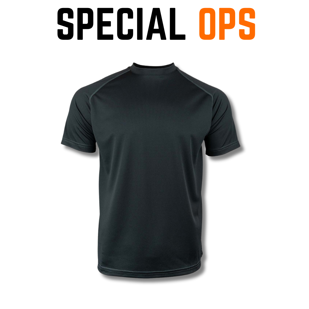SPECIAL OPS Black Operators T-Shirt – Raglan Sleeve Cotton Tee for Men