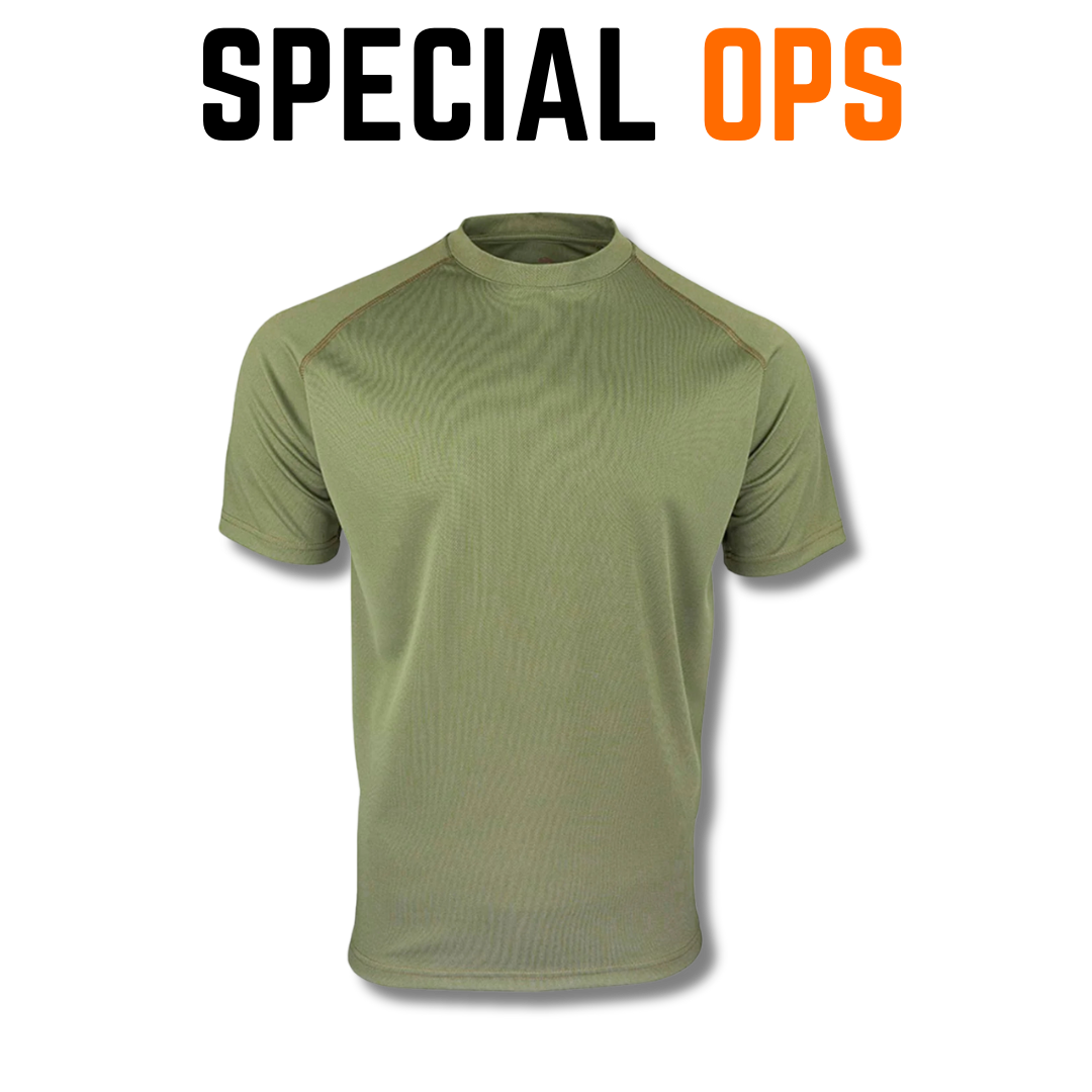 Olive Green Tactical T-Shirt with Reinforced Stitching – Gym & Outdoor Essential