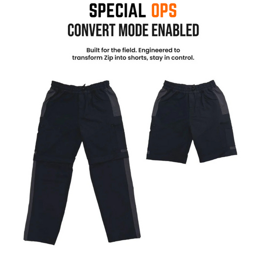 Convertible Pant - Men Zip-Off Dry Fit Durable Trekking Pants / Grey Blue