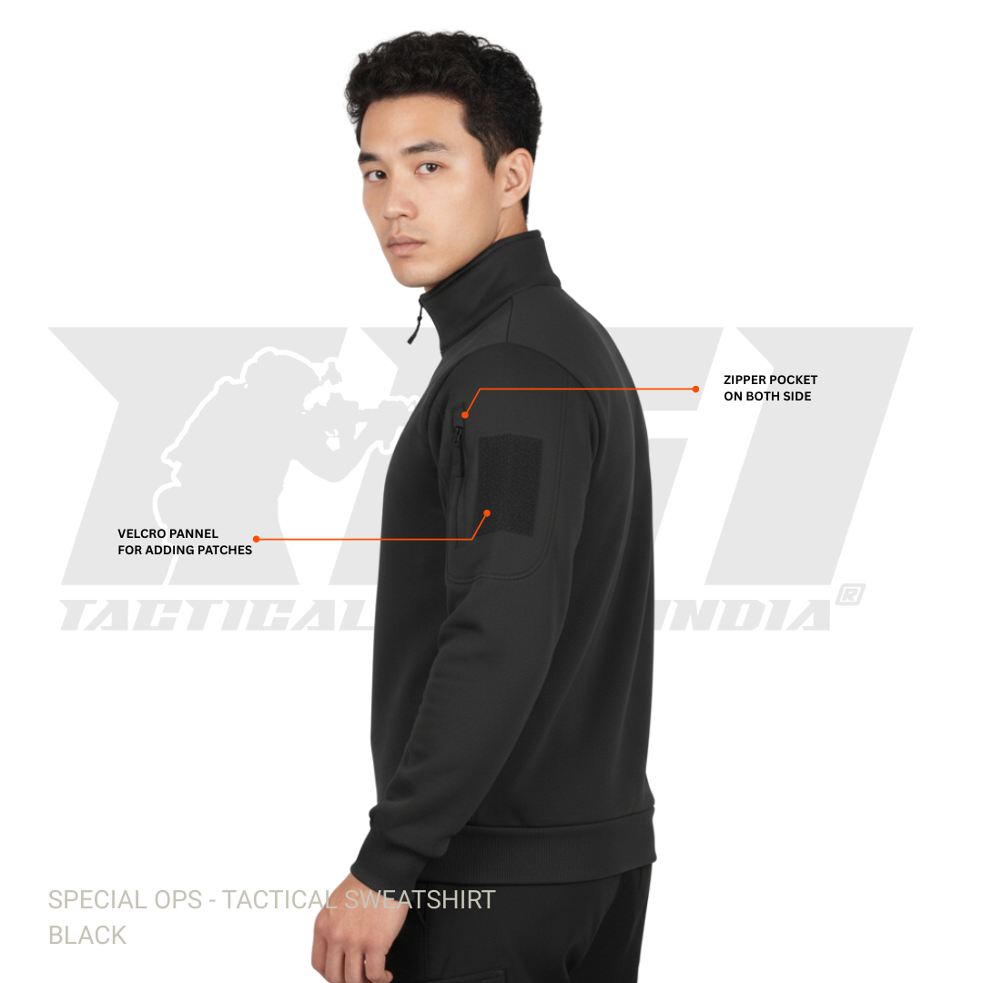 SPECIAL OPS tactical winter hoodie made in India with customizable morale patch areas