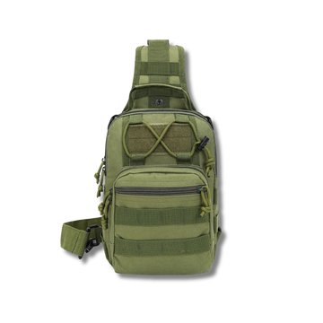 Olive Green Tactical Sling Bag with One Strap and Multipocket Design for Everyday Carry