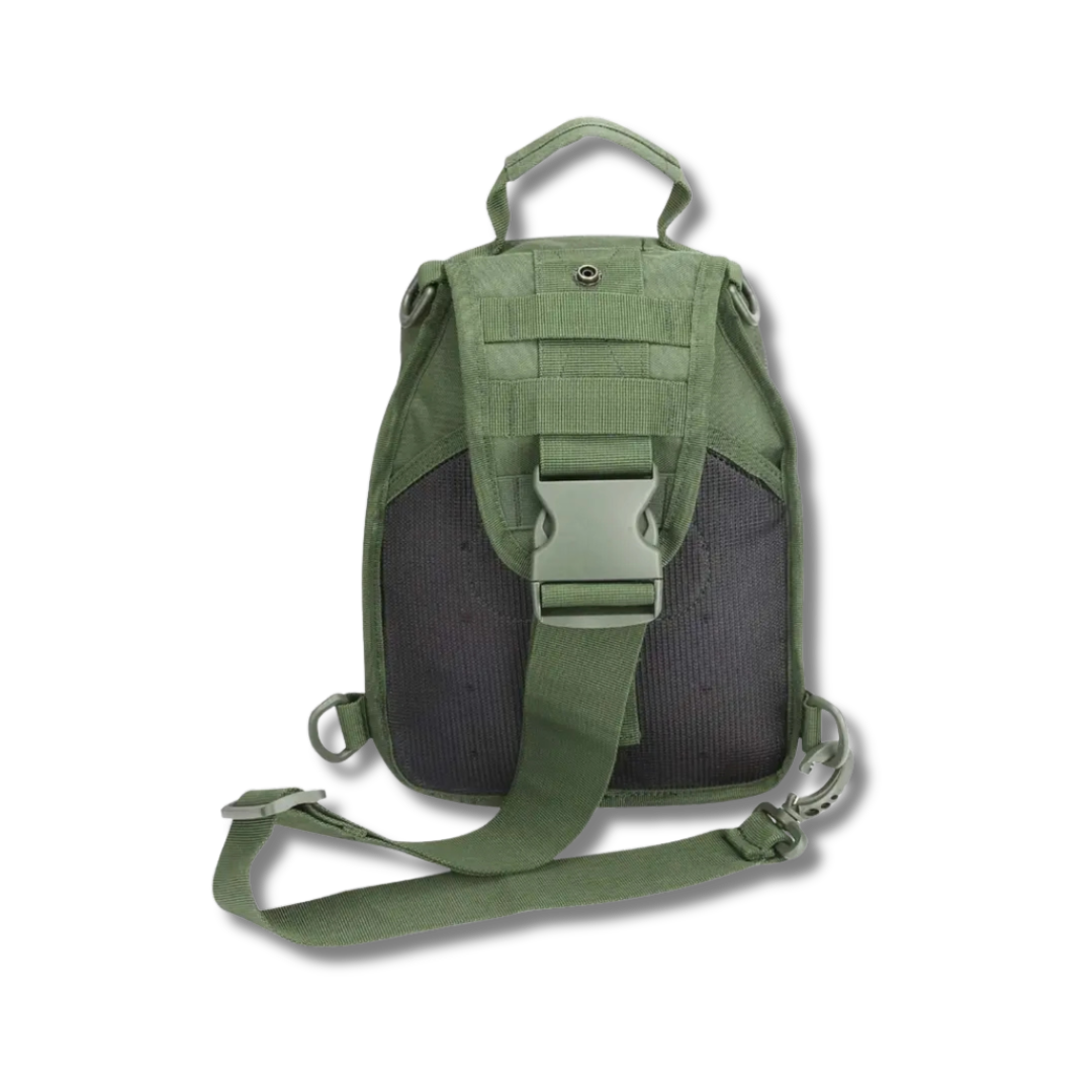 500D Nylon Crossbody Tactical Shoulder Bag with MOLLE Webbing and Velcro Patch Panel