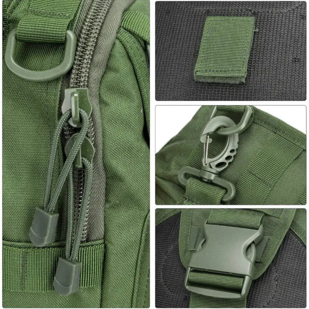 Olive Green EDC Tactical Sling Bag with Adjustable Shoulder Strap and Multiple Compartments