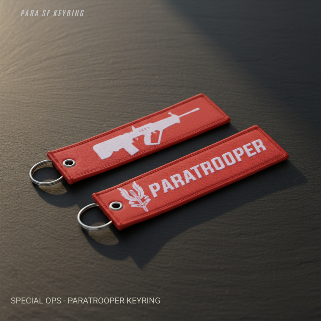 Premium tactical Paratrooper keyring made with durable woven textile technology for Indian Special Forces supporters