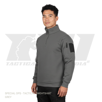 Grey Tactical Sweatshirt | Winter Sweatshirt