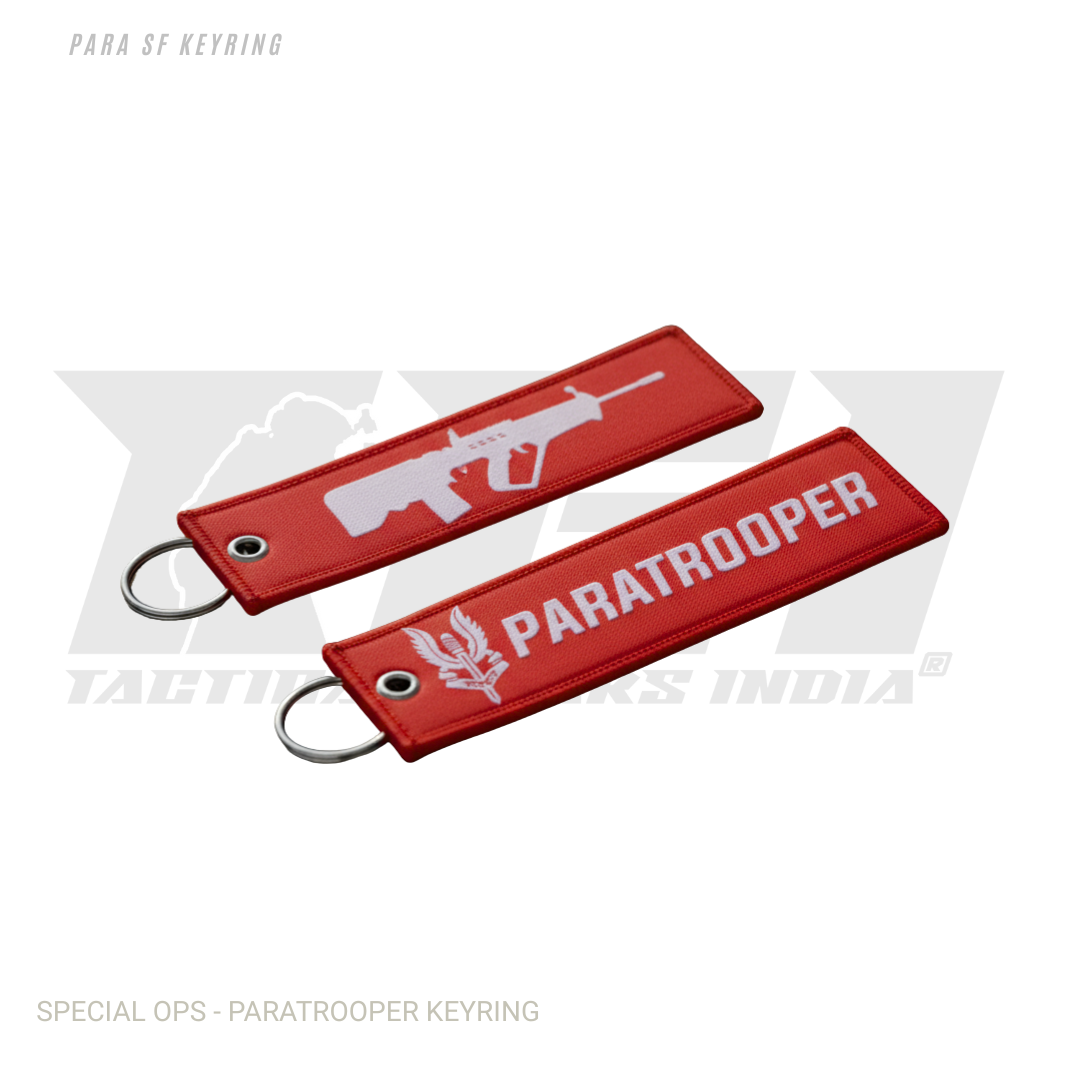 Indian Paratrooper keyring with woven cloth design featuring military insignia for defence enthusiasts and Army personnel
