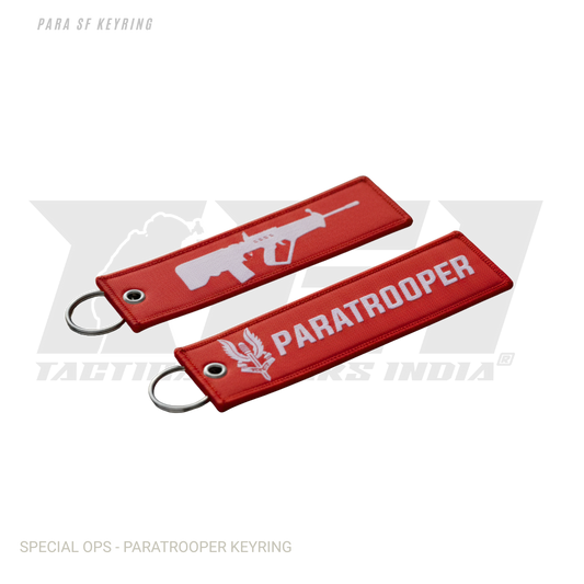 Indian Paratrooper keyring with woven cloth design featuring military insignia for defence enthusiasts and Army personnel