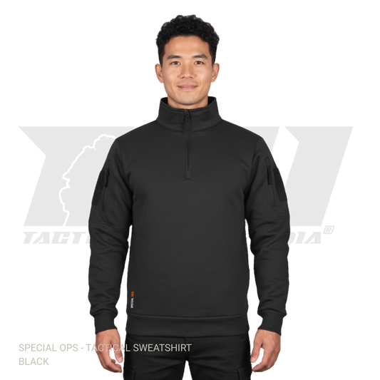 Black Tactical Sweatshirt - Winter | SPECIAL OPS India