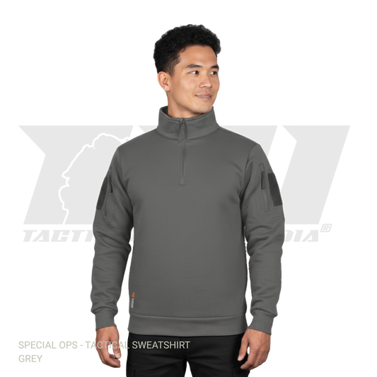 Grey Tactical Sweatshirt | Winter Sweatshirt