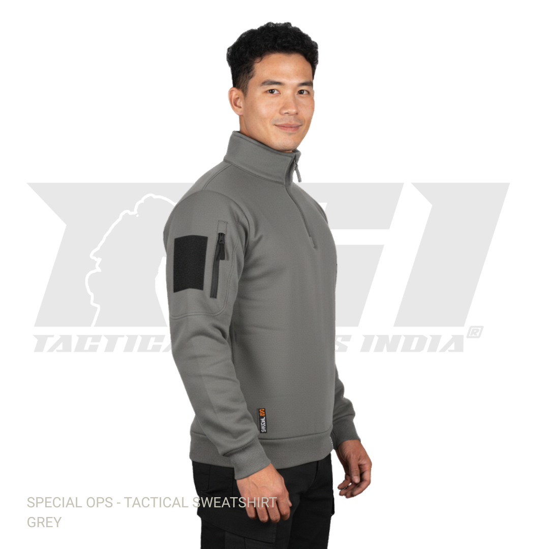Winter tactical gear sweatshirt with velcro panels for unit patches special ops apparel