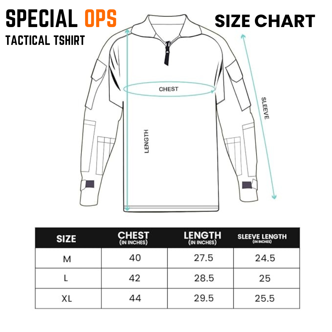 Camo Tactical Tshirt - SPECIAL OPS (Copy) Tactical Gear India