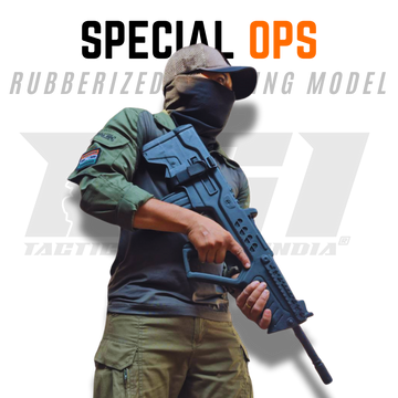 Authentic Tavor rubber dummy for tactical training, film props & displays. 4kg solid rubber construction. Made in India by Special Ops Tactical Gear. Order today