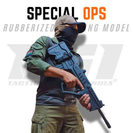 Authentic Tavor rubber dummy for tactical training, film props & displays. 4kg solid rubber construction. Made in India by Special Ops Tactical Gear. Order today