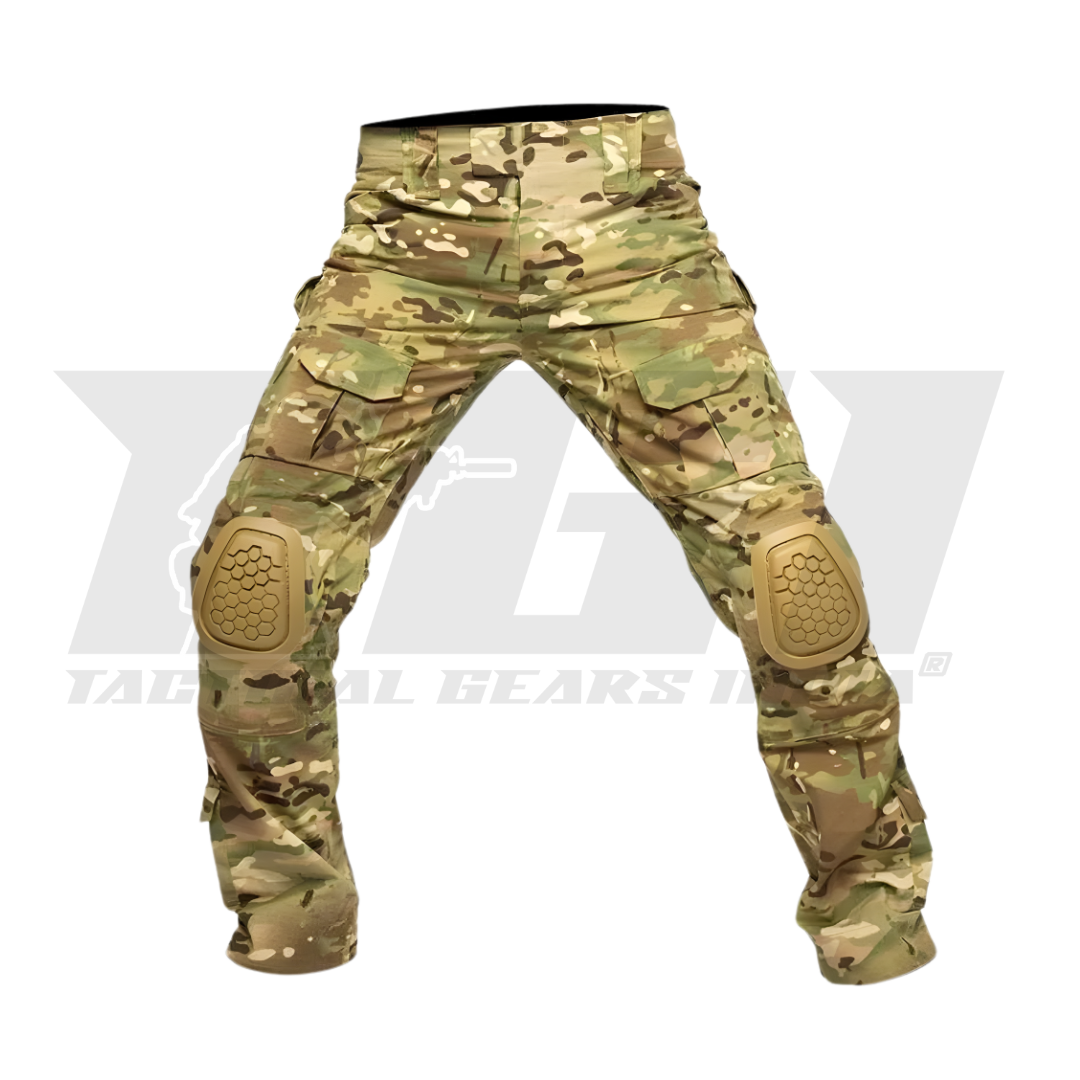 Tactical combat pants in US camo with Teflon water resistant coating